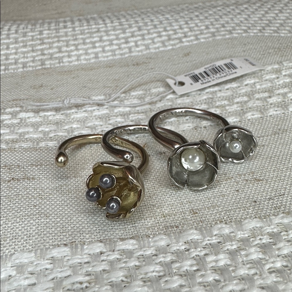 COACH TEA ROSE PEARL RING SET STYLE NO. 90992 - Picture 3 of 3